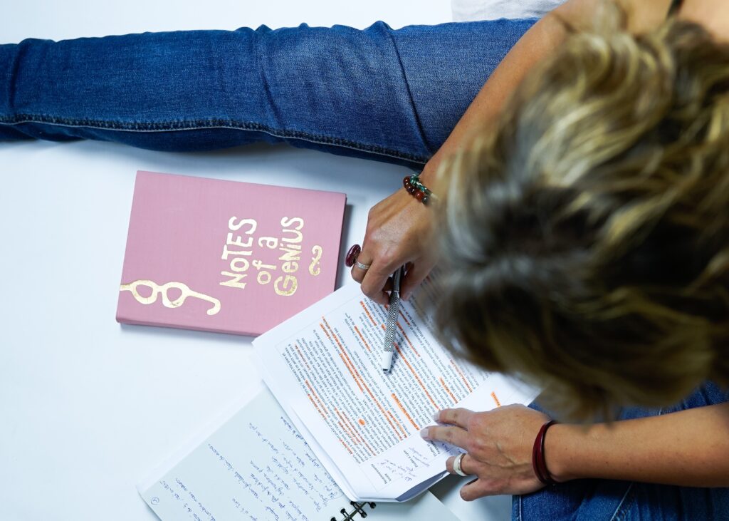 Plan arrière de notes