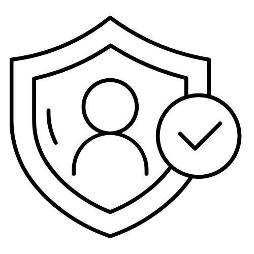 icône d'un blason avec une validation