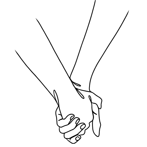 deux mains serrées l'une dans l'autre